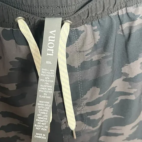 Vuori Mens Kore Camo Shorts XXL Black Pockets Activewear Comfort Casual - Picture 5 of 9